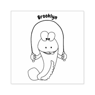 Carimbo De Borracha Engraçado saltando desenho de peixe