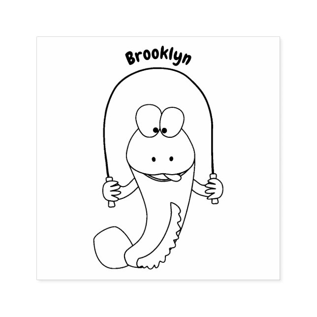 Carimbo De Borracha Engraçado saltando desenho de peixe (Impressão)