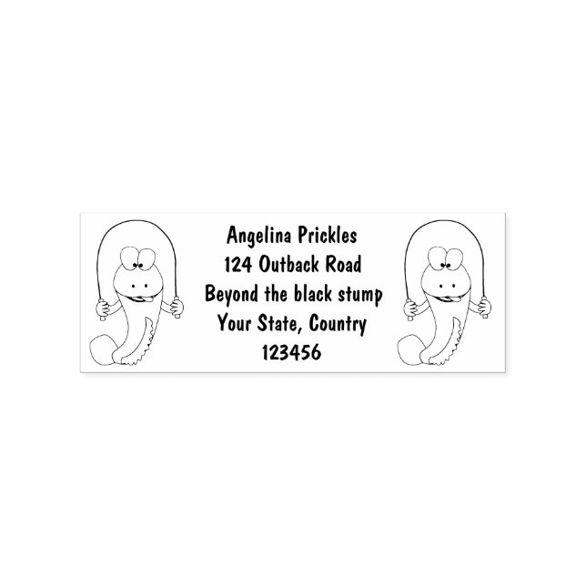 Carimbo De Borracha Engraçado saltando desenho de peixe (Impressão)