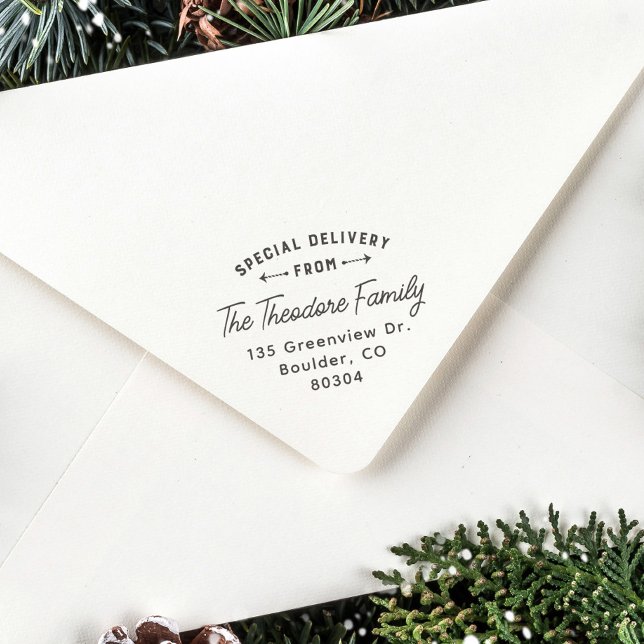 Carimbo De Borracha Entrega especial do endereço de devolução (Criador carregado)