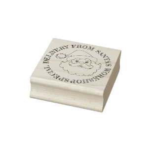 Carimbo De Borracha Entrega Especial do Workshop Santas