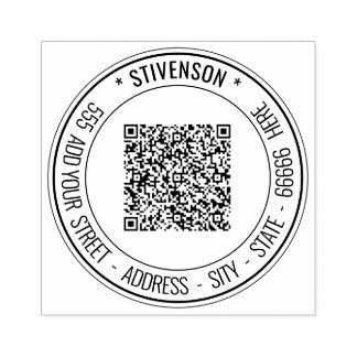 Carimbo De Borracha Envie Seu Código QR Adicionar Nome Endereço de Dev