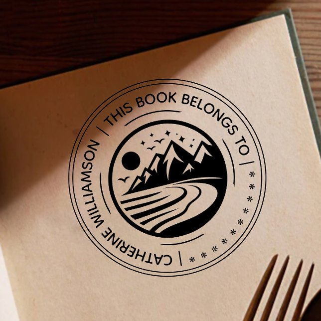 Carimbo De Borracha Esboço da Montanha Redonda Este livro pertence a (Criador carregado)