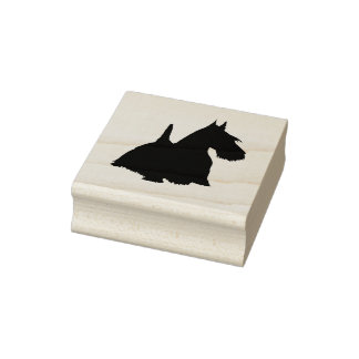 Carimbo De Borracha Escocesa da silhueta terrier/vista frontal