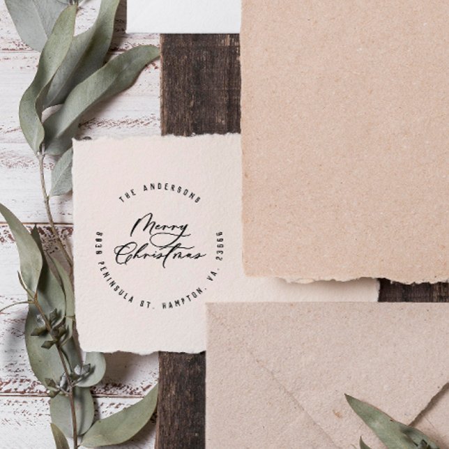 Carimbo De Borracha Escrita mínima elegante e moderna de Natal única (Criador carregado)