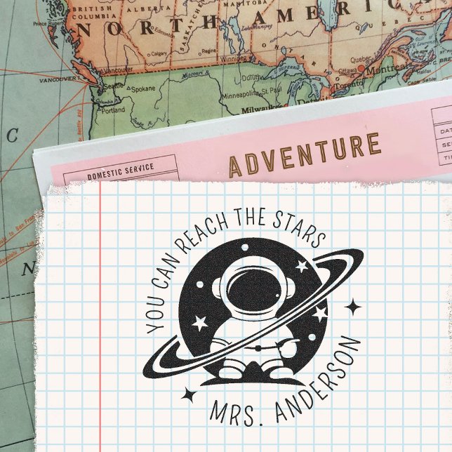 Carimbo De Borracha Espaço Bonito Que Pode Atingir O Professor De Estr (Criador carregado)