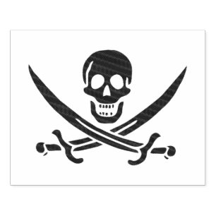 Carimbo De Borracha Espadas de crânio de obsidiana Bandeira pirata de 
