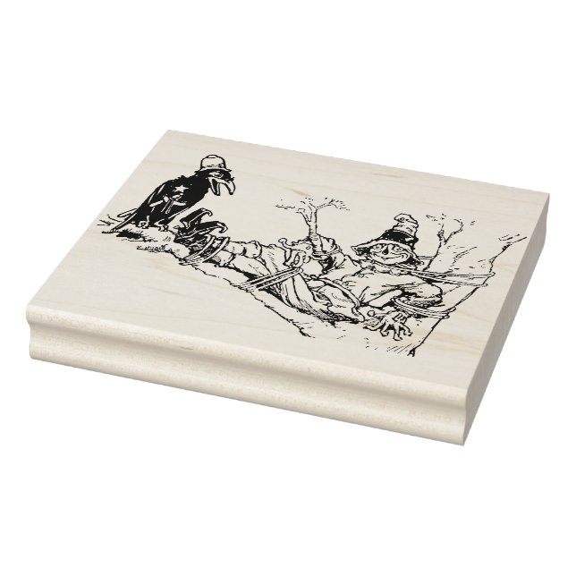 Carimbo De Borracha Espantalho em um selo de arte de ilustração de árv (Carimbo)