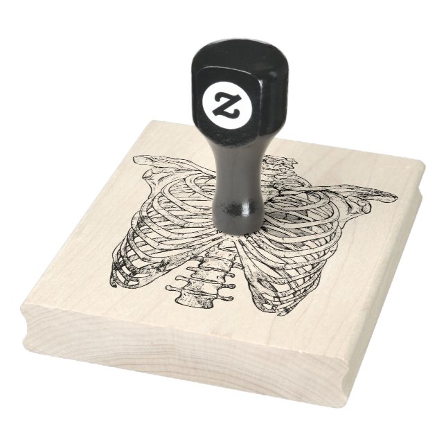 Carimbo De Borracha Esqueleto Antigo Torso Gótico Halloween (Carimbo)