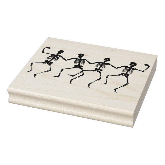 Carimbo De Borracha Esqueletos dançarinos, silhueta de arte (Carimbo)