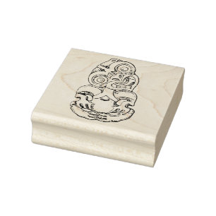 Carimbo De Borracha Esquema de Maori Hei-Tiki