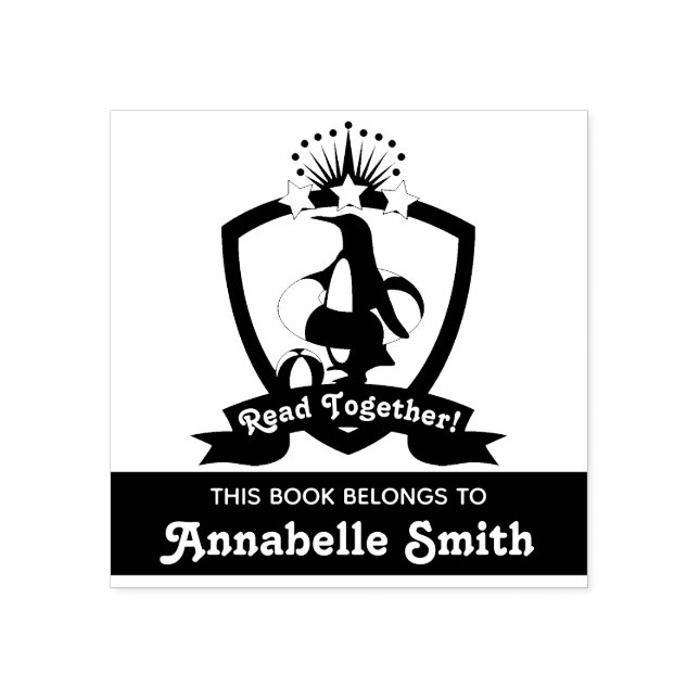 Carimbo De Borracha Esta livro pertence ao Cute Penguin Kids Bookplate (Impressão)