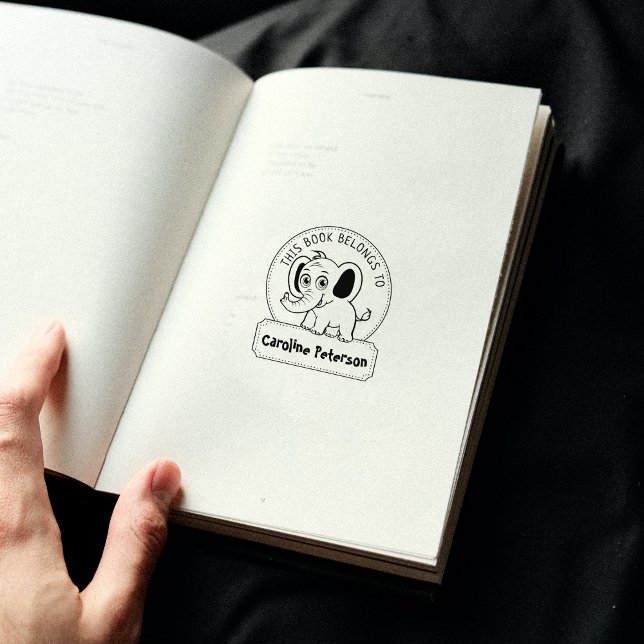 Carimbo De Borracha Este Livro Pertence A, Elefante Bonito, Livro Infa (Criador carregado)