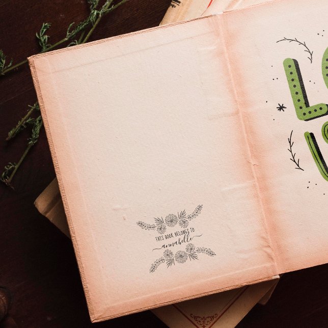 Carimbo De Borracha Este Livro Pertence A | Monograma (Criador carregado)