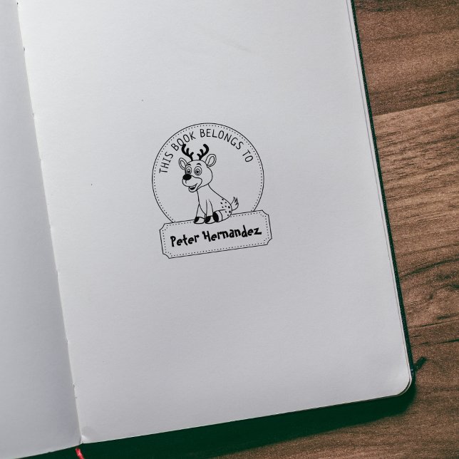 Carimbo De Borracha Este Livro Pertence, Cute Deer, Livro Infantil (Criador carregado)