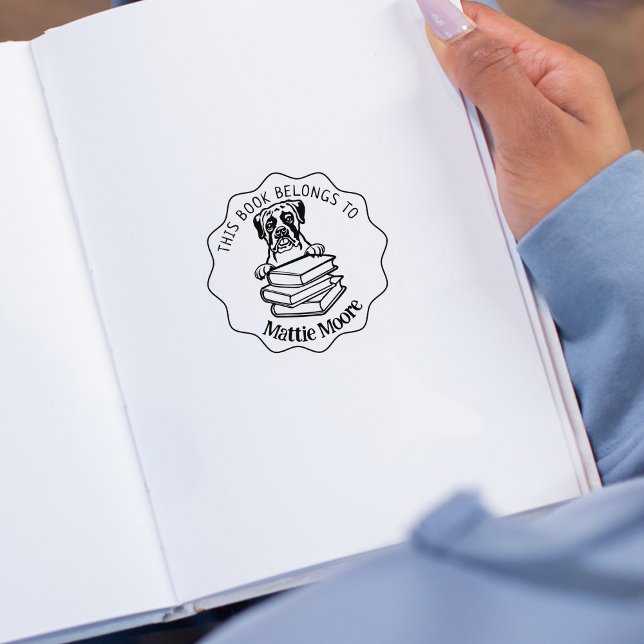Carimbo De Borracha Este Livro Pertence, Livro De Boxer Bonito (Criador carregado)