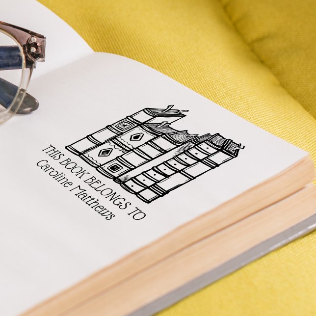 Carimbo De Borracha Este Livro Pertence Personalizado (This Book Belongs To Personalized Rubber Stamp)