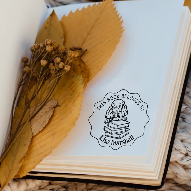 Carimbo De Borracha Este Livro Pertence, Poodle Bonito (Criador carregado)