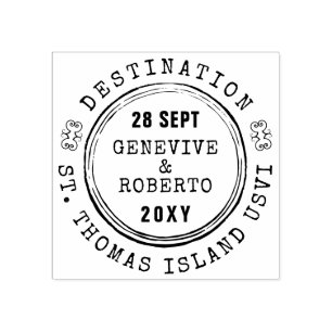 Carimbo De Borracha Estilo de Correio Aéreo de Passaporte de Casamento