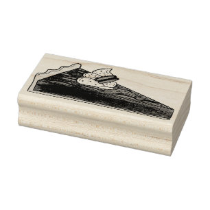 Carimbo De Borracha Estilo sulista Pecan Pie Slice American Dessert