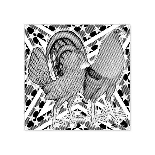 Carimbo De Borracha Estrelas e Stripes Gamefowl (Impressão)