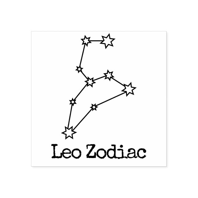 Carimbo De Borracha Estrelas Zodiac Celestial Horoscópio Leo (Impressão)