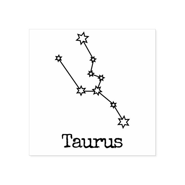 Carimbo De Borracha Estrelas Zodiac Celestial Horoscópio Taurus (Impressão)