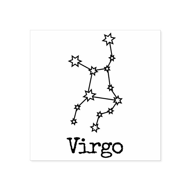 Carimbo De Borracha Estrelas Zodiac Celestial Horoscópio Virgo (Impressão)