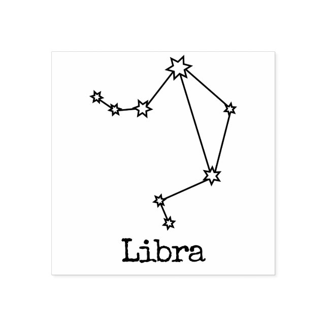 Carimbo De Borracha Estrelas Zodíaco Celestial Horóscopo Libra (Impressão)