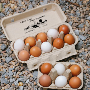 Carimbo De Borracha Etiqueta de Comida de Ovos de Fazenda Homestead Pe