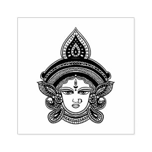 Carimbo De Borracha Étnica clássica Durga Maa Deusa indiana