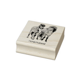 Carimbo De Borracha Eu adoro cavalos! Pontas brancas islandesas