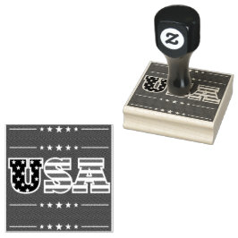 Carimbo De Borracha EUA Letters Flag Stars |