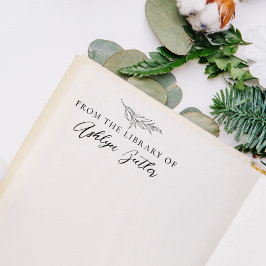 Carimbo De Borracha Eucalipto Da Biblioteca Do Selo Do Livro