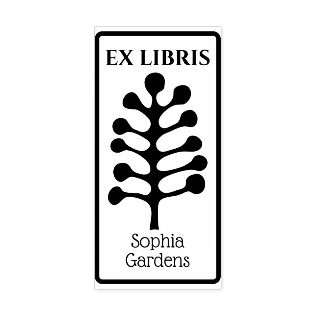 Carimbo De Borracha Ex Libris Abstrato Tree/Plant 02 Rubber Stamp (Impressão)