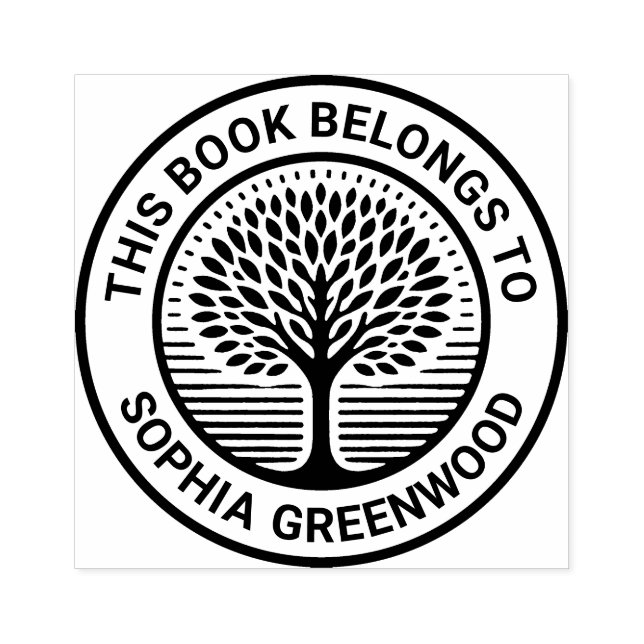 Carimbo De Borracha Ex-Libris - Árvore 03 (Impressão)