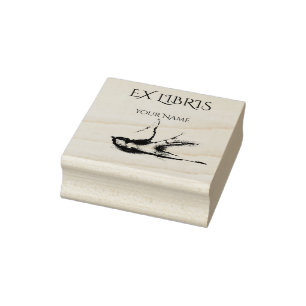 Carimbo De Borracha EX LIBRIS - ave andorinha