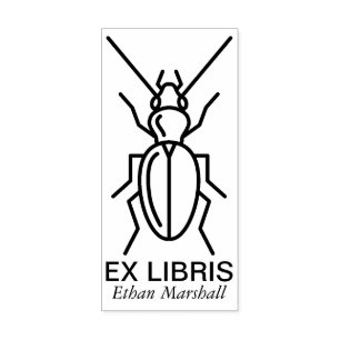 Carimbo De Borracha Ex Libris - Besouro/Bicho v2