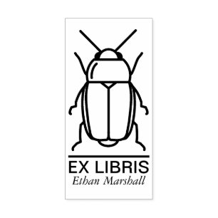 Carimbo De Borracha Ex-Libris - Besouro/Inseto v1