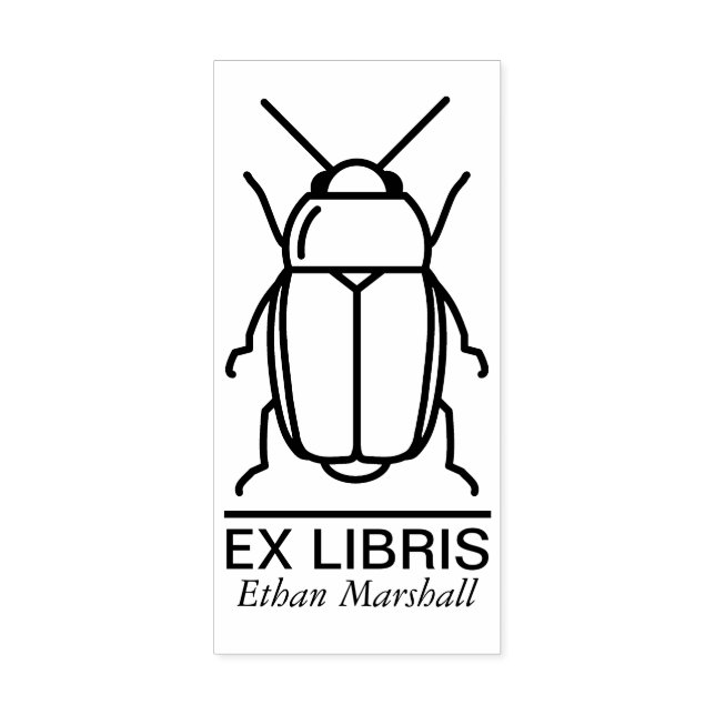 Carimbo De Borracha Ex-Libris - Besouro/Inseto v1 (Impressão)