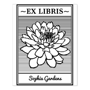 Carimbo De Borracha Ex-Libris - Chrysanthemum