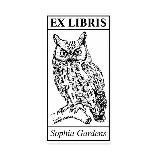Carimbo De Borracha Ex-Libris - Coruja (Impressão)