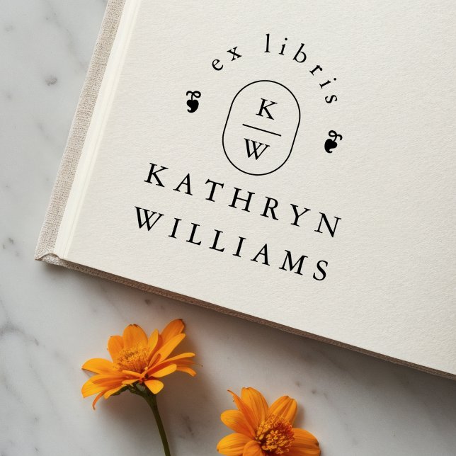 Carimbo De Borracha Ex Libris de Florão Moderno para Livro (Criador carregado)