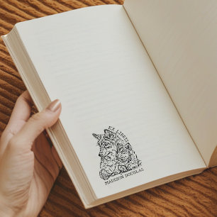 Carimbo De Borracha Ex Libris de Lobo Personalizado