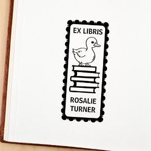 Carimbo De Borracha Ex Libris de Pato Fofo Bookplate