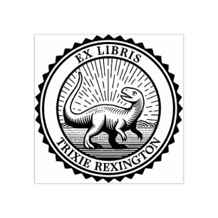 Carimbo De Borracha Ex Libris - Dinossauro