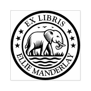 Carimbo De Borracha Ex Libris - Elefante Caminhando
