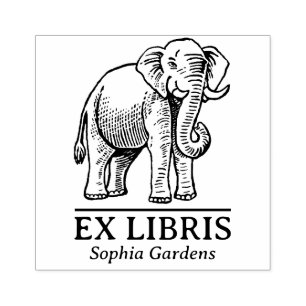Carimbo De Borracha Ex-Libris - Elefante Indiano