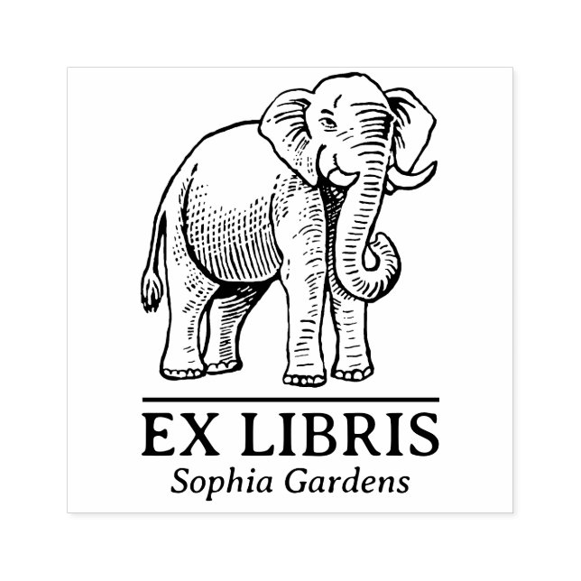 Carimbo De Borracha Ex-Libris - Elefante Indiano (Impressão)