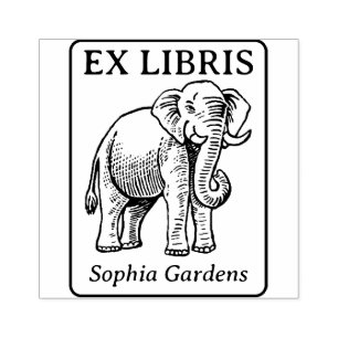 Carimbo De Borracha Ex-Libris - Elefante Indiano